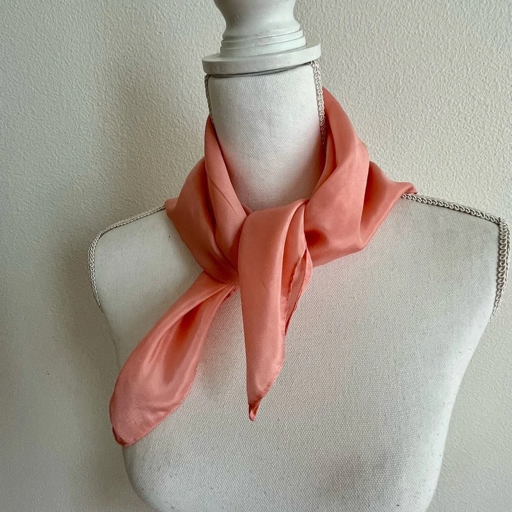 Pink all silk scarf 23/23 inches